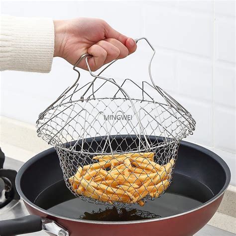 stainless steel folding kitchen basket